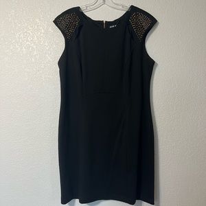 Gold Studded Black Dress XL